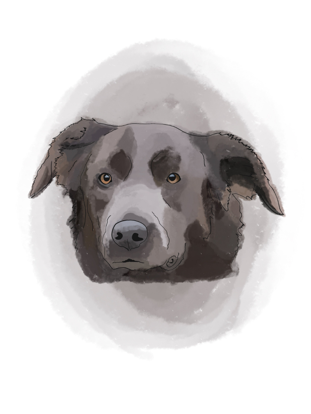 Aquarell Hundeporträt