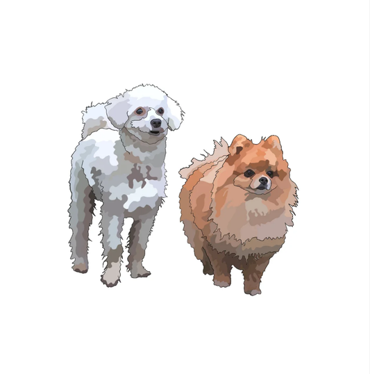 Color Blocks Hunde-Duo